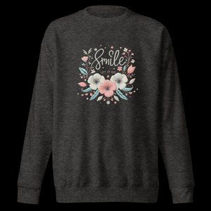 Blossom in Joy: Smile & Let It Go Floral Horizon Embroidered Hoodie - Chic Posit
